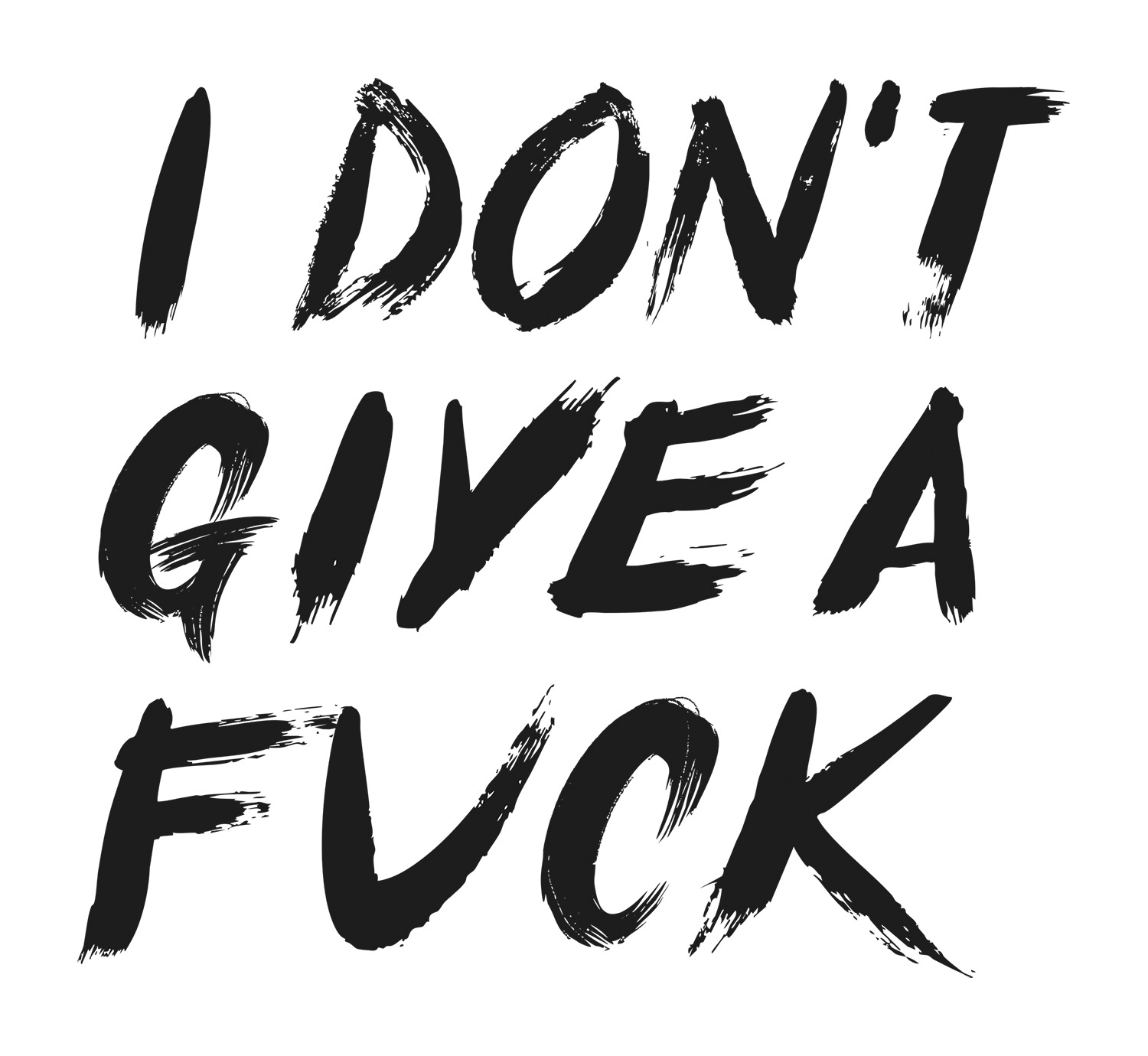 Typografische Gestaltung der Serie I don’t give a fuck